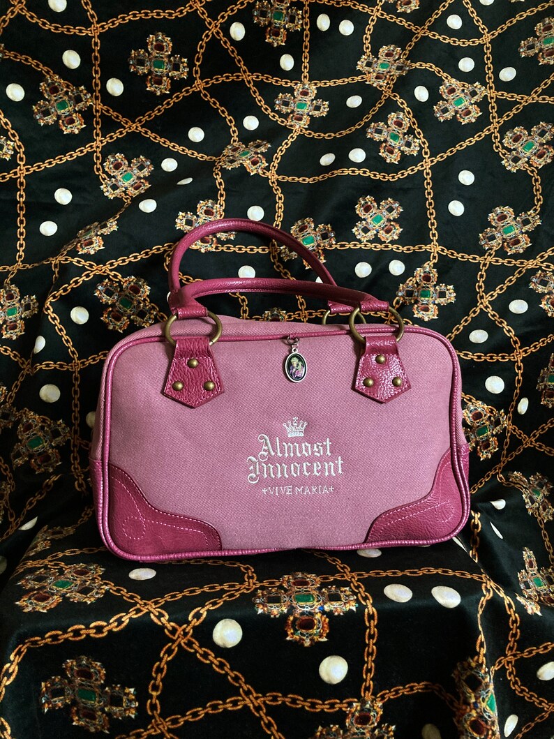 Y2K Pink Bowling Bag Sporty 2000s Girly Faux Leather Handbag image 1