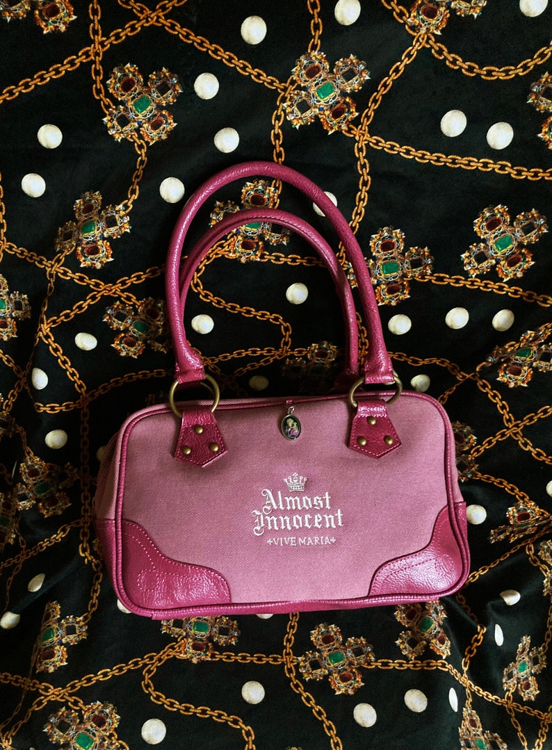 Y2K Pink Bowling Bag Sporty 2000s Girly Faux Leather Handbag image 0