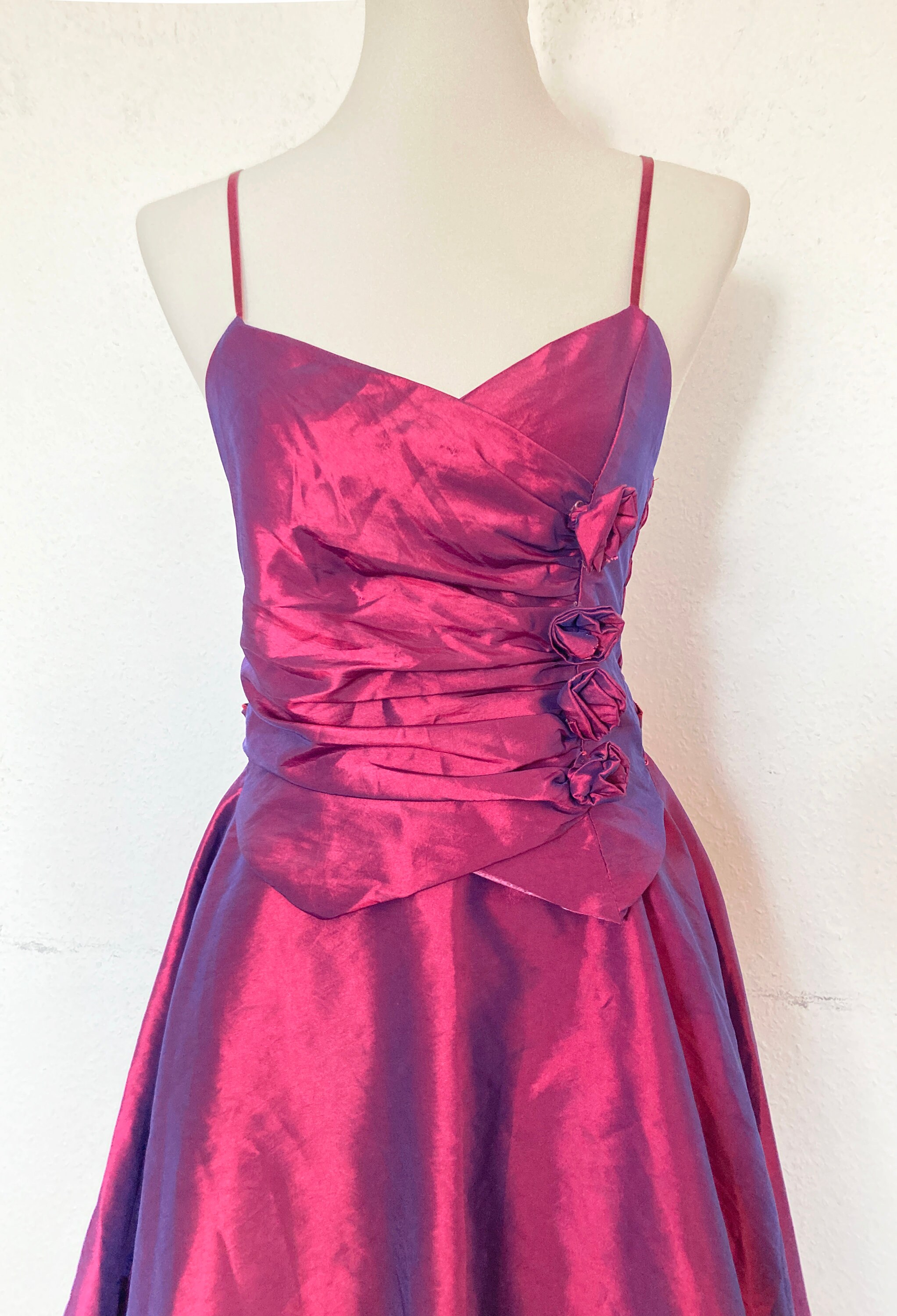 Y2K Prom Dress Iridescent Taffeta Purple Pink Blue Two Toned Etsy