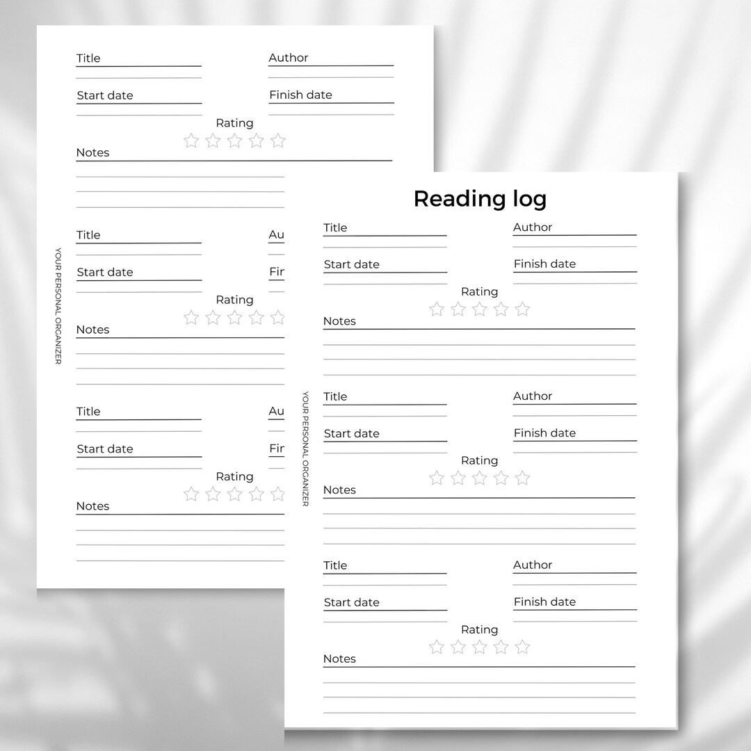 reading-log-planner-insert-agenda-planner-disc-bound-planner-insert