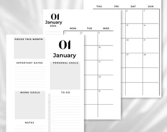 Monthly overview 2023 - planner insert