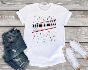 Beat It Tee, Piano keys, Music notes, Michael Jackson piano t-shirt, 80s shirt