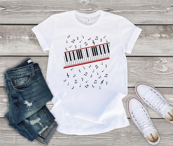 Beat It Tシャツ、ピアノの鍵盤、音符、マイケル・ジャクソンのピアノT