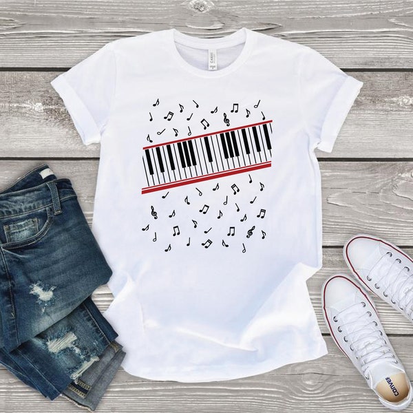 Beat It Tee, Piano keys, Music notes, Michael Jackson piano t-shirt, 80s shirt