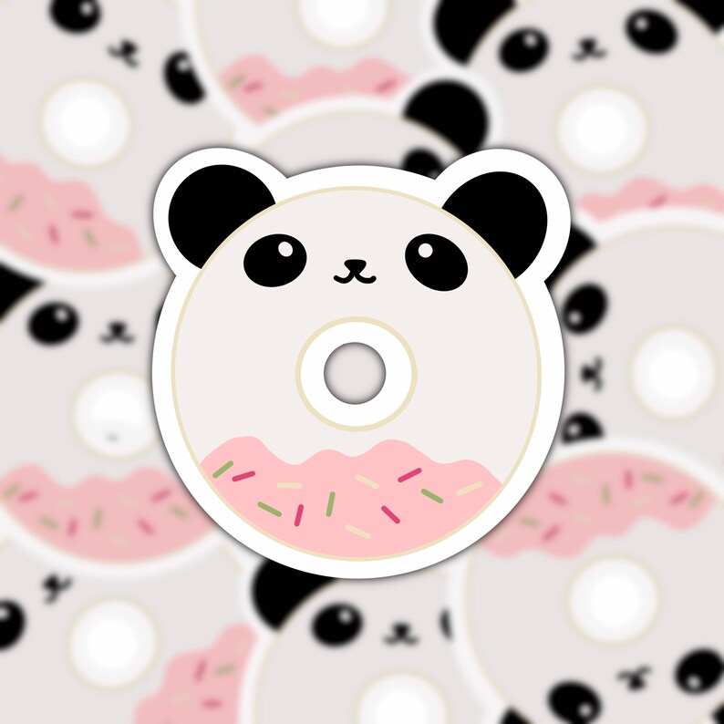 Kawaii Panda Donut Sticker
