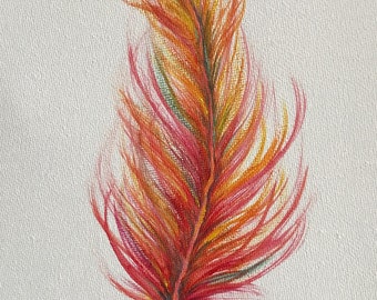 Digital Download: Red Feather - Original Artwork for your home or use in your creative designs