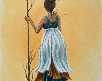 Original Painting Print on Giclee: “Orange Aura” Original Artwork