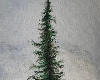 Acrylic Painting Print on Giclee: “Seuss Tree”  Original Artwork - pine tree