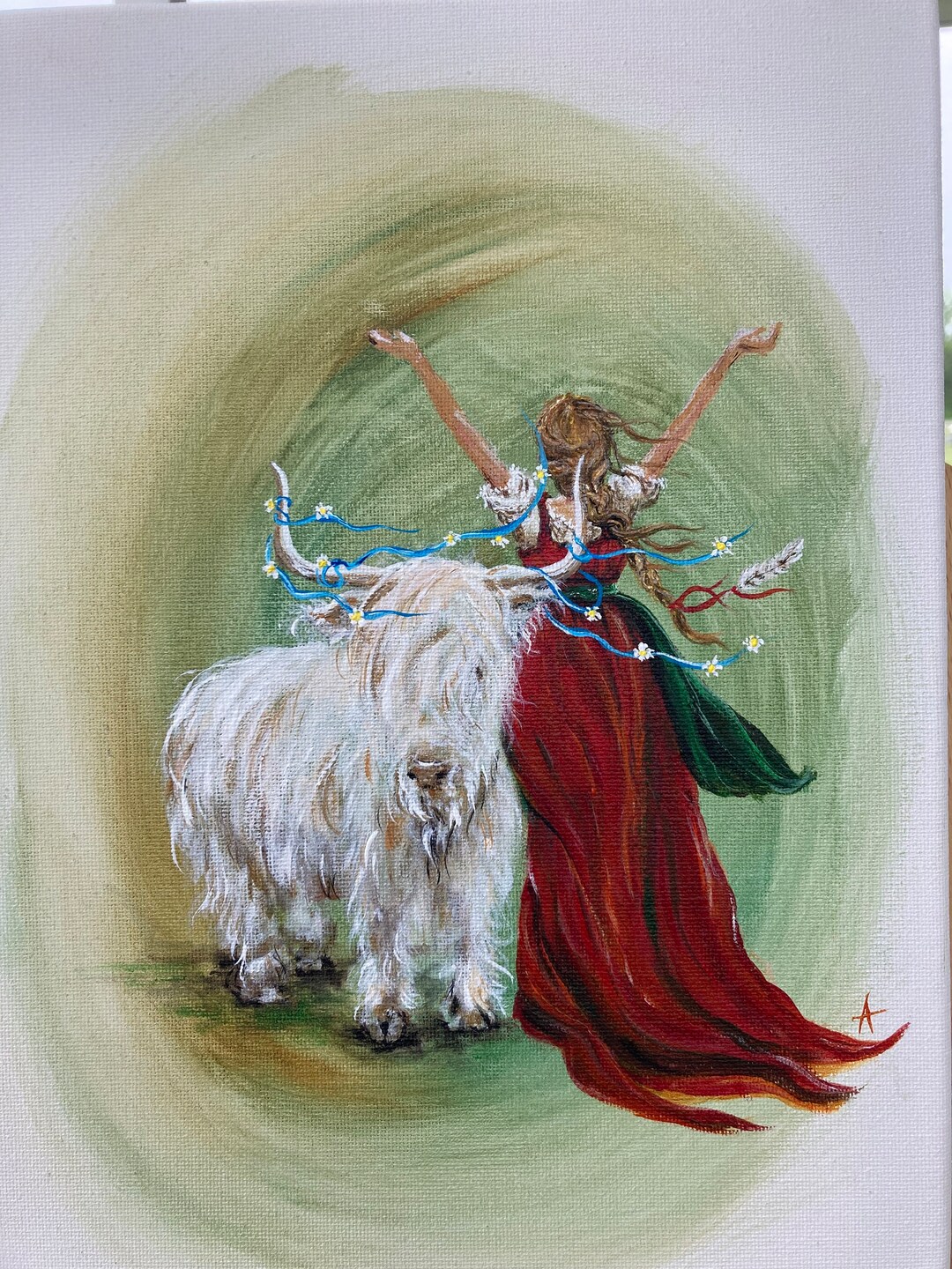 Original Painting Print: “paulie” Original Artwork Female Figure With ...