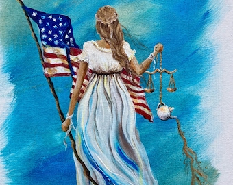 Original Painting Print on Giclee: “Lady Justice” Original Artwork
