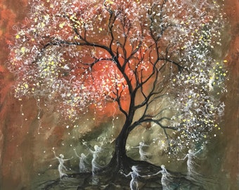 Original Painting Print on Giclee: “Tree of Souls” - a Celebrarion of Women and Nature