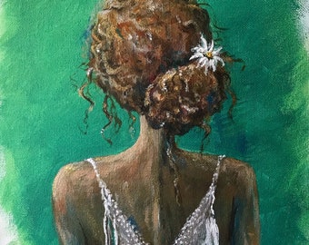 Origjnal Painting Print on Giclee: “ Edelweiss” Acrylic on canvas - original artwork made in the USA