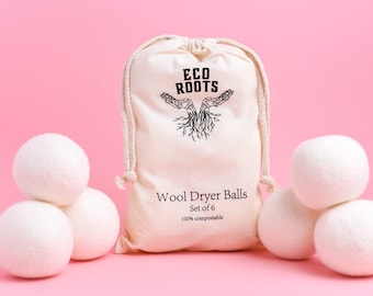 Wool Dryer Balls 6-Pack | Cruelty-Free Dryer Balls | Handmade | 100% Wool Dryer Balls | Eco-Friendly | Plastic-Free | Reusable Dryer Balls
