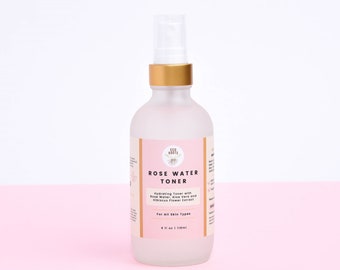 Rose Water Toner | Vegan Toner | Rose Water Spray | Hydrating Face Spray | Face Mist Spray | Natural Rose Water Face Mist | Facial Toner