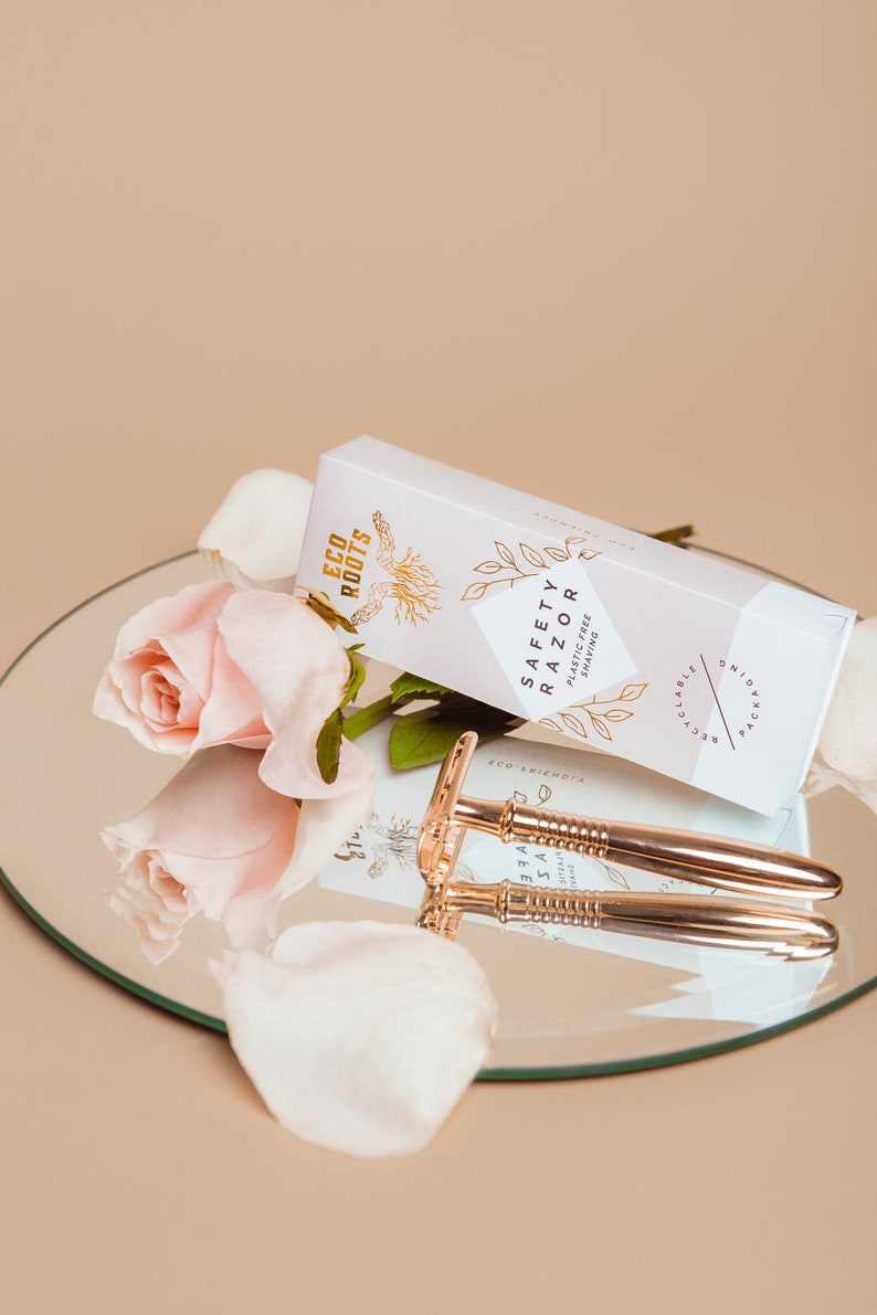 Zero Waste Safety Razor For Women Double Edge With 5 Blades Included Plastic Free Packaging