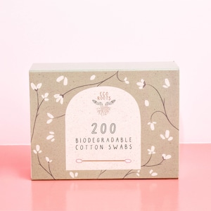 200 Biodegradable Cotton Swabs | Bamboo Swabs | Plastic-Free Buds | Zero-Waste Swabs | Q Tips | Compostable Swabs | Eco Friendly Ear Buds