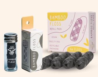 Bundle Bamboo Floss + Refill BUNDLE | Bundle Set | Eco Floss | Zero Waste Floss | Biodegradable Floss | Plastic Free Floss