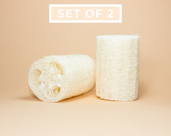 Natural Loofah Set Of 2 | Loofah Sponge | Zero Waste Loofah | Plastic-Free Kitchen | Dish Sponge | Loofah Body Scrubber | Dish Scrubber