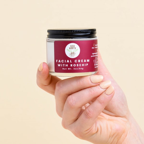 Rosehip Face Cream | Fragrance-Free Rosehip Cream | Natural Face Moisturizer | Zero Waste Moisturizer | Nourishing Face Cream Rosehip Oil