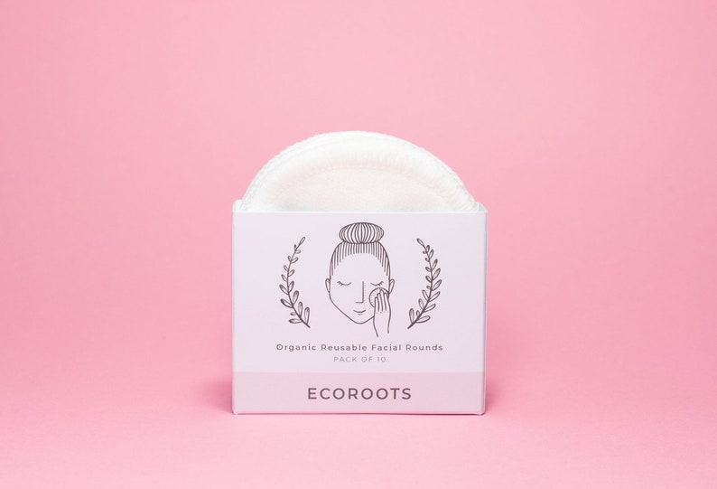 Set of 10 | Reusable Cotton Rounds Organic Zero Waste Make Up Remover Washable Facial Rounds