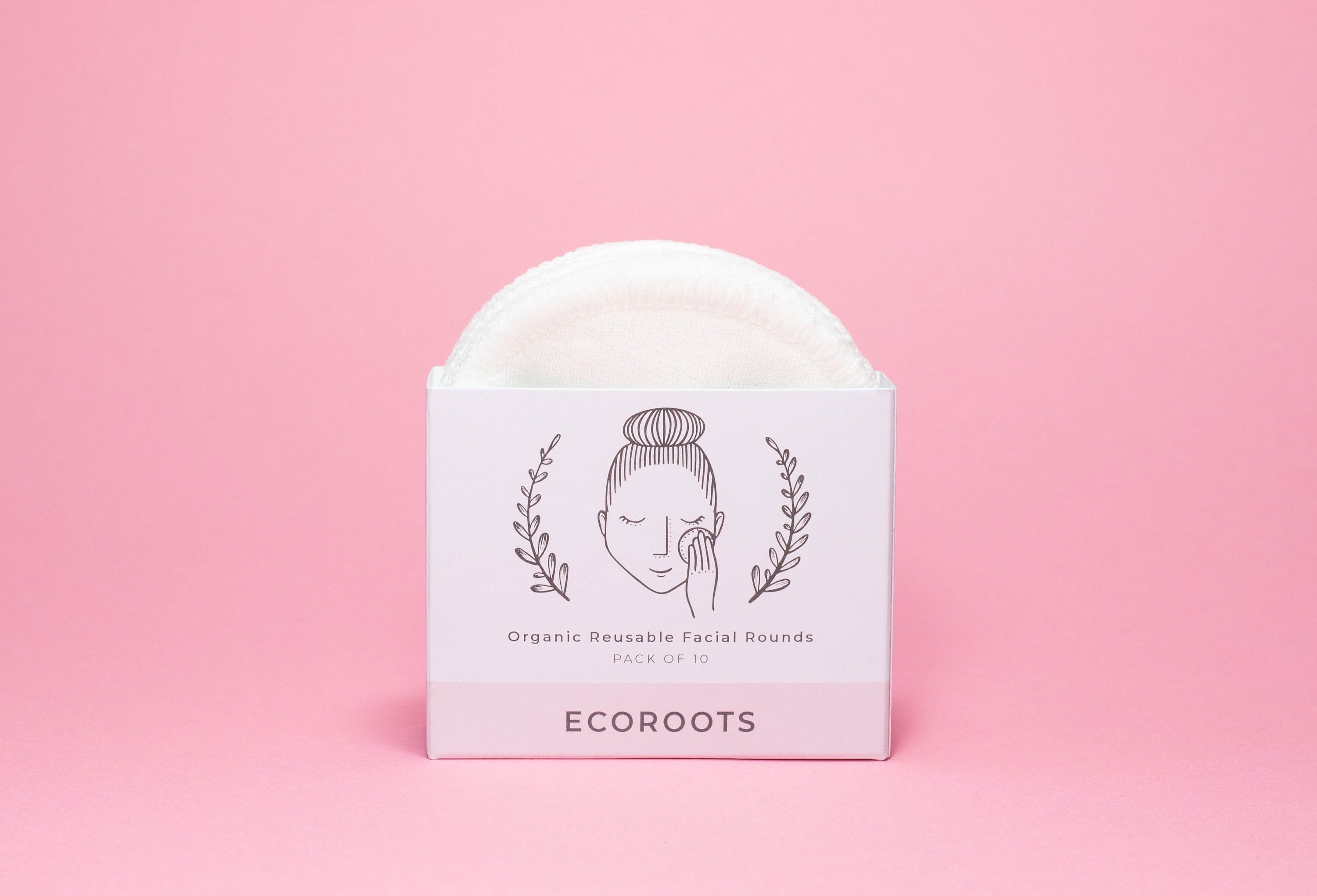 Set of 10 | Reusable Cotton Rounds Organic Zero Waste Make Up Remover Washable Facial Rounds