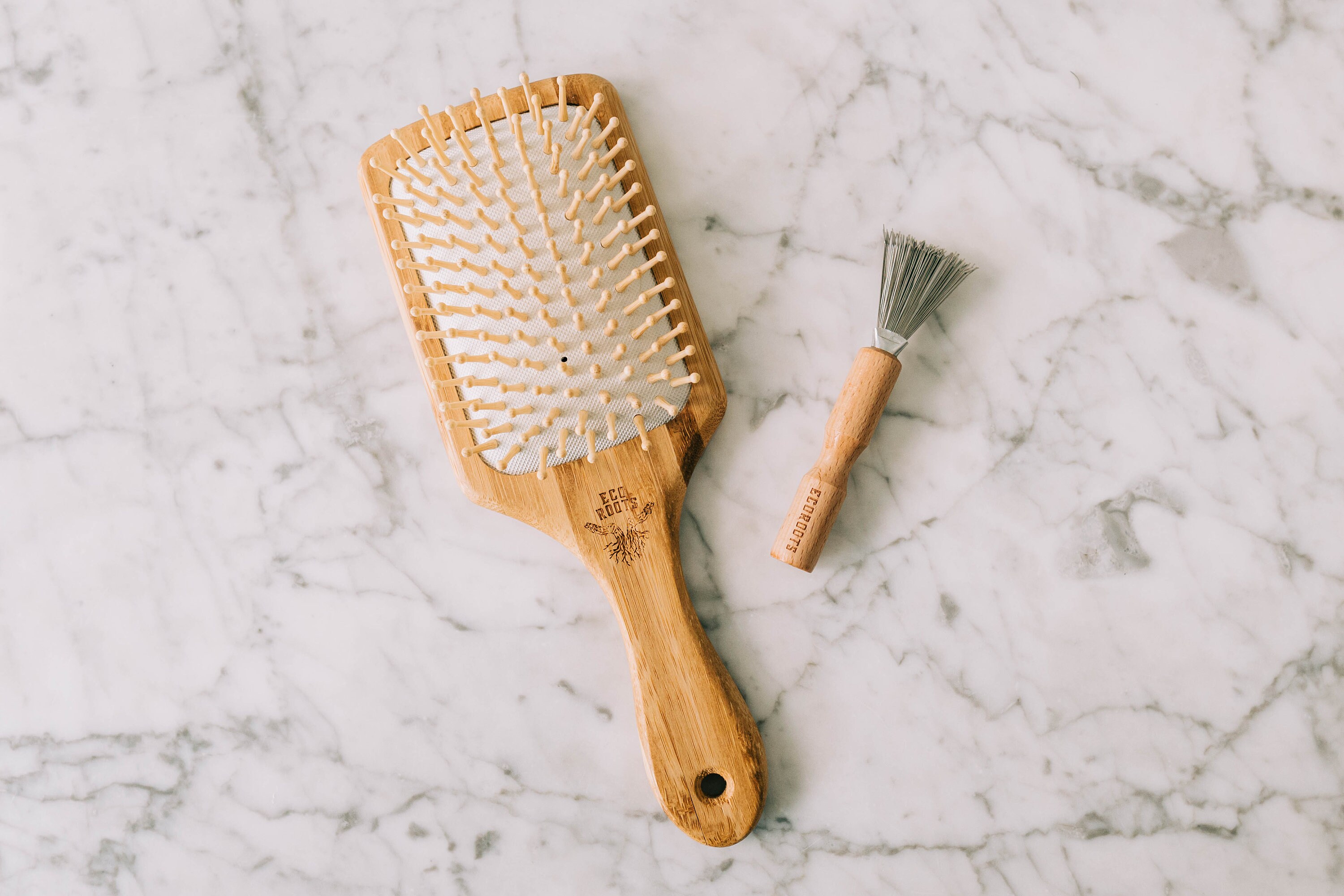 Wooden Hair Brush Set Bamboo Hair Brush Zero Waste Hair Etsy