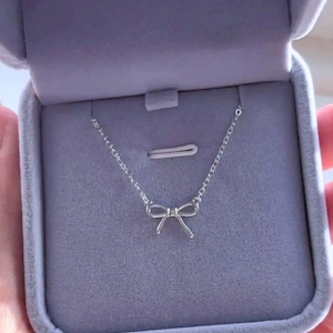 Dainty Bow Necklace in Sterling Silver
