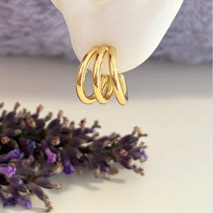 Minimalistic Gold Hoop Sterling Silver Studs