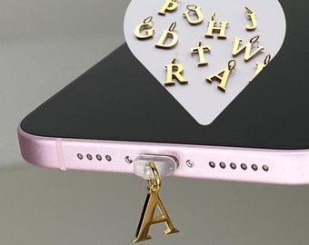 Anti-dust Plug Letter Personalised Gold Charm