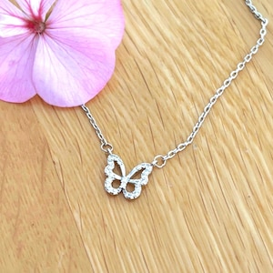 Sterling Silver Fine Butterfly Necklace