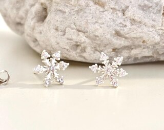 Orecchini Pendenti Fiocco Di Neve In Argento 925 – Hasnsofie, Con Zirconi E Nappa, Regalo Di Natale