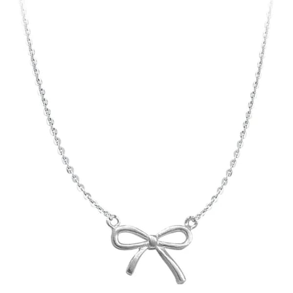 Dainty Bow Necklace in Sterling Silver