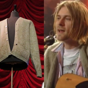 Kurt Cobain MTV Unplugged Cardigan. Mohair Grunge Green. Replica of the ...