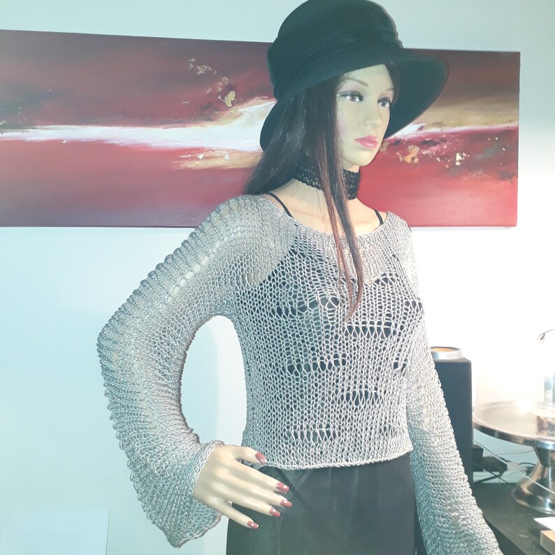 Ladies Top / Jumper Cover Up Loose Knit Punk Boho Grunge Etsy UK