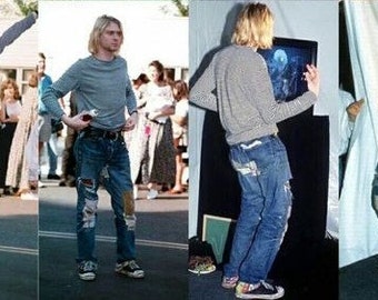 Kurt Cobain Jeans Levi 501 Jeans Patched and Distressed - Etsy UK