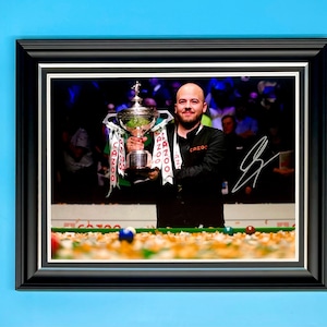 Luca Brecel Signed Photo In Luxury Handmade Wooden Frame With Photo Proof & AFTAL Member COA Autograph Snooker Memorabilia Poster