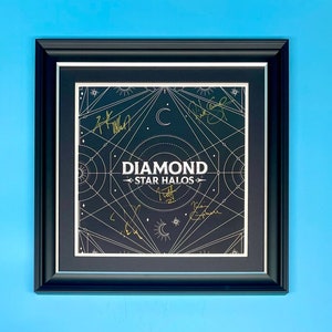 Def Leppard Signed Diamond Star Halos Album Cover Photo With Vinyl Record In Luxury Handmade Wooden Frame & COA Autograph Memorabilia Poster