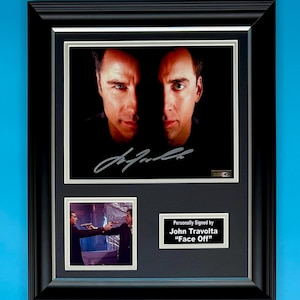 John Travolta Signed Photo In Luxury Handmade Wooden Frame & AFTAL Member COA Face Off Poster Movie Film TV Memorabilia Autograph Auto