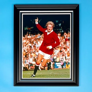 Denis Law Signed Photo In Luxury Handmade Wooden Frame With Photo Proof & COA Autograph Football Soccer Memorabilia Poster Manchester United