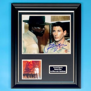 Richard Gere Signed Photo In Luxury Handmade Frame With Beckett COA Autograph Movie Film TV Memorabilia An Officer And A Gentleman Poster