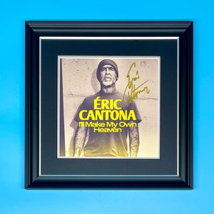 Eric Cantona Signed Photo & Vinyl Record In Luxury Wooden Frame With COA Autograph Football Soccer Memorabilia Poster Manchester United