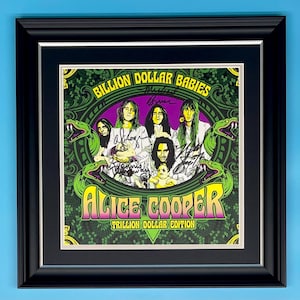 Alice Cooper signiertes Foto im luxuriösen handgefertigten Holzrahmen & AFTAL Mitglied COA Billion Dollar Babys Poster Musik Erinnerungsstücke Autogramm Auto