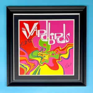 The Yardbirds Eric Clapton podpisane zdjęcie w luksusowej ręcznie robionej drewnianej ramie z płytą winylową i autografem COA Pamiątkowy plakat muzyczny