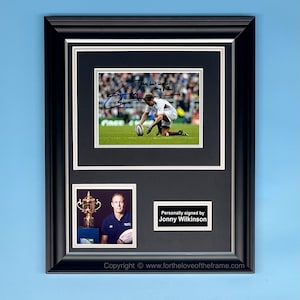 Jonny Wilkinson Signed Autograph Rugby Memorabilia England Rugby World Cup Photo Poster In Luxury Handmade Wooden Frame & AFTAL COA