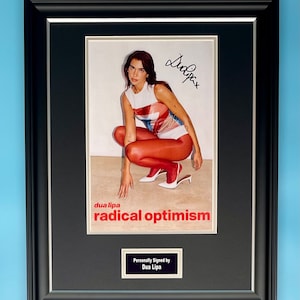 Dua Lipa Signed Photo In Luxury Handmade Wooden Frame With AFTAL Member COA Autograph Music Memorabilia Poster Radical Optimism