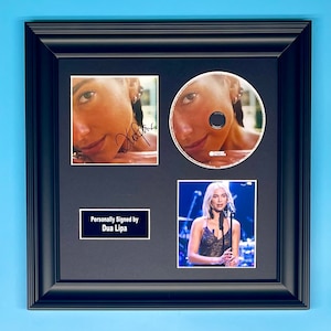 Dua Lipa Signed Photo & CD In Luxury Handmade Wooden Frame With AFTAL Member COA Autograph Music Memorabilia Poster Radical Optimism
