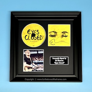 Ed Sheeran Signed Eyes Closed Cover Photo In Luxury Handmade Wooden Frame & AFTAL Member COA Autograph Memorabilia Pop Music Poster