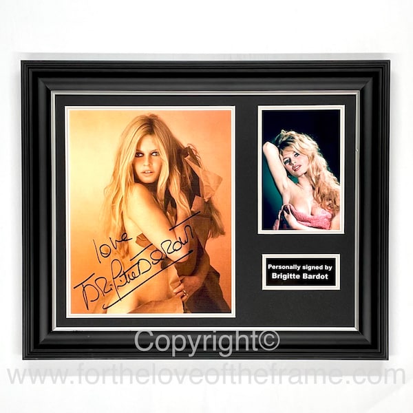 Brigitte Bardot Signed Autograph Movie Memorabilia Iconic Photo In Luxury Handmade Wooden Frame & AFTAL Certificate Of Authenticity