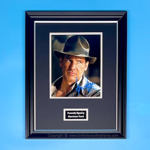 Harrison Ford Signed Indiana Jones Photo In Luxury Handmade Wooden Frame With Beckett Verification Direct From His Signing Agents