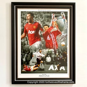 Ryan Giggs Signed Autograph Football Soccer Memorabilia Manchester United Premier League Montage Photo In Luxury Handmade Frame & AFTAL COA